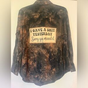 Acid-Washed Flannel with Handmade Patch